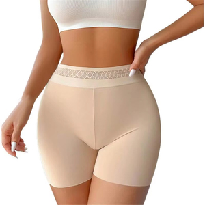 กางเกงโยคะขาสั้นเอวสูงสำหรับผู้หญิงเอวสูงกระชับก้นควบคุมหน้าท้องระบายอากาศได้ดีสำหรับออกกำลังกายฟิตเนส-โพลีเอสเตอร์/ สแปนเด็กซ์ - Product Image 1