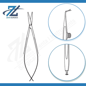 Tijeras Iris de Alta Calidad De Wecker, 114 mm de Largo, Acero Inoxidable Quirúrgico, Instrumentos Manuales, Certificación CE, Reutilizables, para Uso Hospitalario - Product Image 3