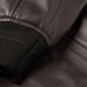 Veste en cuir d'agneau noir pour hommes à la mode-toile personnalisable col montant manches longues coupe ajustée cuir du Pakistan de haute qualité - Product Image 4