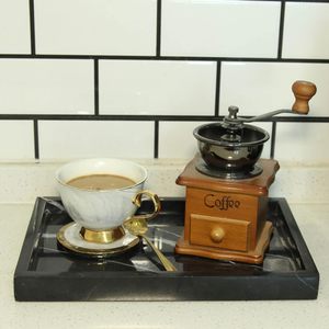 Plateau de vanité en marbre noir pour salle de bain, plateau de salle de bain en marbre naturel, plateau de vanité en marbre noir - Product Image 4