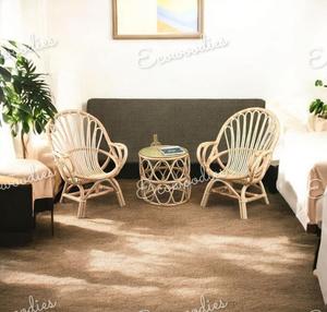 Juego de sillas de bambú natural de alta calidad con diseño moderno otomano para el hogar, sala de estar, aplicación de hotel y parque al aire libre - Product Image 4