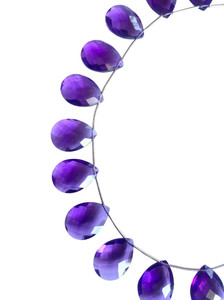 Cuentas de Piedras Preciosas Facetadas en Forma de Pera de Amatista Natural para la Fabricación de Joyas para Artesanos y Joyeros - Product Image 2