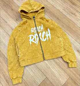 Venta al por mayor de alta calidad de personalización Unisex impreso lavado ácido peso pesado Rhinestone desgastado Sun Faded Hoodie - Product Image 4