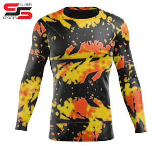 Camiseta deportiva Rash Guard para hombres BJJ Diseño personalizado Sublimado Manga larga Rash Guards Poliéster Baselayers Protección UV - Product Image 4