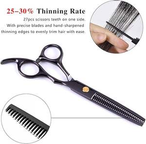 Ciseaux de coupe de cheveux professionnels en acier inoxydable de 6.5 pouces Ciseaux amincissants de coiffeur tranchants - Product Image 2