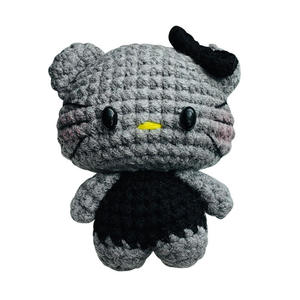 Llavero de Ganchillo con Forma de Gato de Dibujos Animados, Colgante de Hilo Tejido a Mano para Bolsos, Accesorio para Cadena de Teléfono - Product Image 5