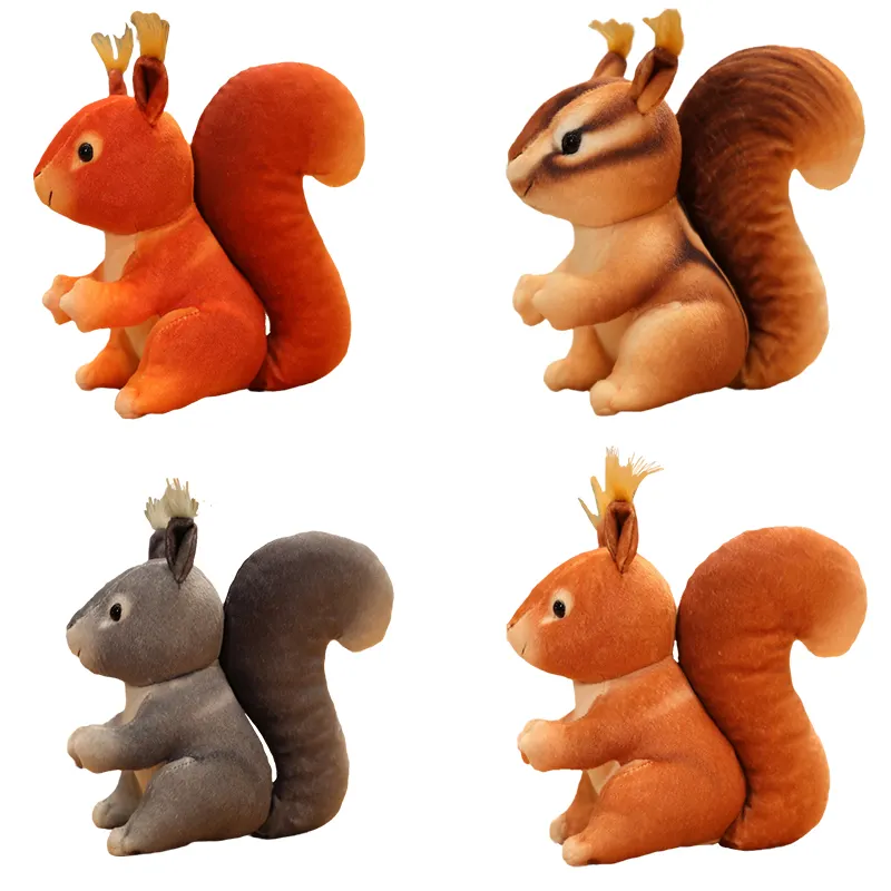 Wholesale Custom Design Squirrel Plush Pillow Toy Soft Forest Animal Squirrel Zoo Gift Souvenir Anime Plush Toy