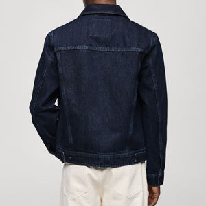 Chaqueta vaquera de moda para hombre con diseño rasgado de primavera con cuello vuelto - Product Image 2