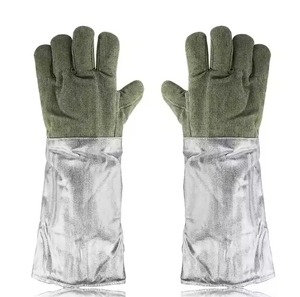 Guantes de trabajo de seguridad para soldadura Guantes de papel de aluminio aislantes Guante aluminizado de alta temperatura Resistente al calor Lucha contra incendios - Product Image 1