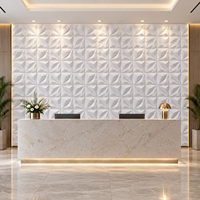 Panneau mural décoratif en PVC imperméable WYRAX, blanc, à facettes, géométrique 3D, pour salon moderne, hôtel et villa