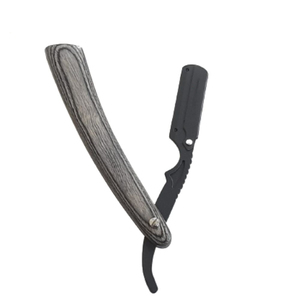 Maquinilla de afeitar profesional de acero inoxidable con mango de madera al por mayor - Product Image 1
