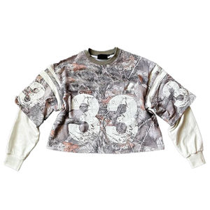 เสื้อยืดโอเวอร์ไซส์สองชั้นแบบสั่งทำพิเศษ เป็นมิตรกับสิ่งแวดล้อม ป้องกันรอยยับ สไตล์สตรีทแวร์ ผ้าฝ้าย 100% สำหรับฤดูใบไม้ผลิและฤดูร้อน สีซีดแบบโดนแดด ตัดเย็บแบบยูนิเซ็กส์ - Product Image 6