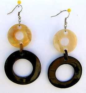 ต่างหูเขาควายทำมือคุณภาพสูงเป็นมิตรกับสิ่งแวดล้อมดีไซน์ความรักแบบขัดเงามุก - Product Image 3