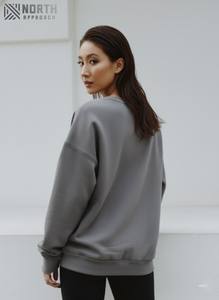 Streetwear de luxe personnalisé pour femmes sweat-shirt à col rond 100% coton oversize pull col hiver basique - Product Image 3