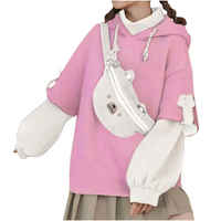 2024 tendance sweats à capuche femmes USA taille bouffée impression sweat à capuche brosse points imprimé brut ourlet bord bas grand vieilli acide lavé