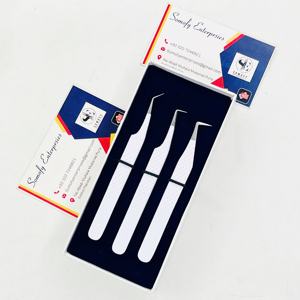 Pinzas para Pestañas Somofy Enterprises con Recubrimiento Blanco - Acero Inoxidable de 10 mm, Precisión, Duraderas, Puntas Lisas/Serradas/Dentadas, Logotipo Personalizado - Product Image 5