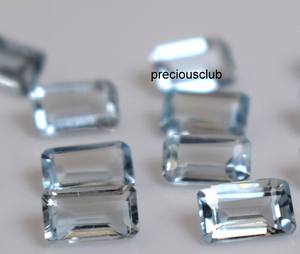 บุษราคัมสีฟ้าท้องฟ้าธรรมชาติขนาด3X5มม. ตัดเป็นรูปแปดเหลี่ยม-หลวมท้องฟ้าสีฟ้าบุษราคัมหินอัญมณีทรงแปดเหลี่ยม - Product Image 1