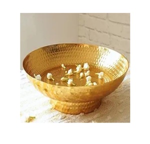 Tradicional oro Metal indio personalizado forma conjunto de tres Metal Urli conjunto con soporte decoración artículo venta Urli conjunto de tres - Product Image 5