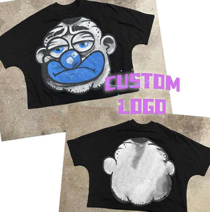 T-shirt personnalisé de haute qualité sans couture Boxy Fit de grande taille, T-shirt Hip Hop court à épaules tombantes, Tshits sans couture à l'avant pour hommes - Product Image 1