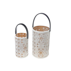 Meilleure vente de Noël décoratif en métal bougeoir votif double ton étoile Cutwork Design blanc bougeoirs marocains - Product Image 5
