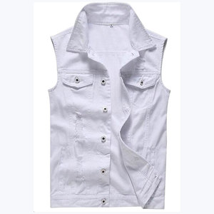 Chaleco Vaquero Más Vendido para Hombre, Invierno, Casual, Logotipo Personalizado, Alta Calidad, Moderno, con Cuello Camisero - Product Image 1