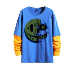 Kivotech เสื้อยืดผู้ชายแขนยาวสองชั้นล้างกรดเฮฟวี่เวท300 GSM เสื้อเปล่าสองชั้น - Product Image 1