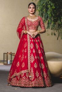 Designer 2023 Collection Embellished Silk <b>Blouse</b> Lehenga Dupatta Dress Zari Embroidery Crystal Glass Beadsstone Dabka Adults - Product Image 2