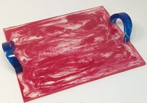 Million d'Art Résine Aqua Couleur Forme Carrée À La Main 3D Art Moderne Plateau De Service Taille Personnalisée Décor À La Maison 2025 - Product Image 2