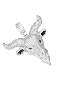 Colgante de Cabra con Incrustaciones de Moissanita VVS, Estilo Hip Hop, Plata 925 Chapada en Oro y Rodio, Diseño Animal, Unisex - Product Image 2