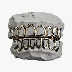 Grillz ouverts en or 14 carats, 8 sur 8, unisexe, pour usage quotidien, bijoux raffinés - Product Image 2