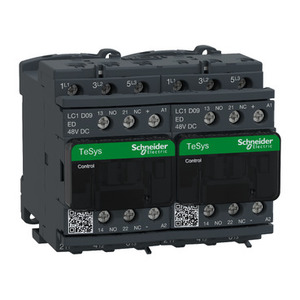 Contattore di Inversione SCHNEIDER ELECTRIC LC2D09ED TeSys D 3P(3 NO) per Avviamento Motore, con Bobina AC-3 <= 440 V 9 A e Bobina DC 48 V - Product Image 1