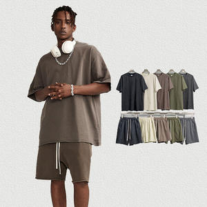 Fabricantes profesionales de conjuntos de camisetas y pantalones cortos, ropa de moda para exteriores de secado rápido, conjunto doble de algodón y poliéster para hombres - Product Image 1