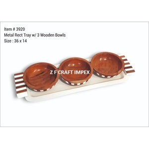 Bol design en résine et bois d'acacia Vaisselle de service de haute qualité Saladier décoratif Ramadan Bol en bois spécial - Product Image 5