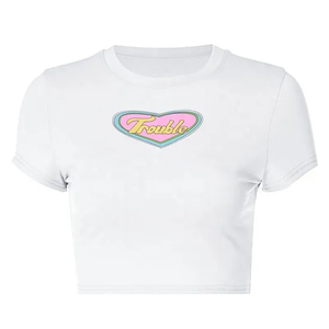 T-shirts de sport de course à manches courtes pour femmes/vêtements de Fitness courts maigres de haute qualité femmes t-shirts de Compression vierges - Product Image 4