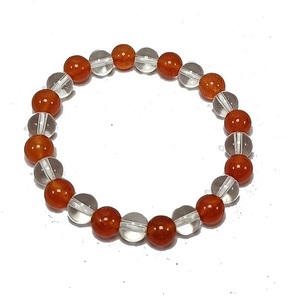 Hommes et femmes cornaline rouge et pierre de cristal clair perles rondes Bracelet Maker Stones Style Fashion Jewelry Energy-Giving Gift - Product Image 5