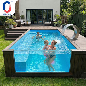 <b>Large</b> Outdoor Portable Above Ground Swimming Pool for Children & Family Use Durable UV Resistant Rectangle Pool House Swim Spa - Product Image 4