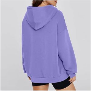 Sweat-shirts pour femmes à épaules tombantes, hiver, personnalisés à l'avant, décontractés, en polaire, 100% coton, respirants, coupe-vent - Product Image 2