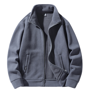 Haute qualité hommes XL extérieur pull veste polaire hiver col montant poche zippée Logo personnalisé imprimé polaire sweats à capuche - Product Image 1