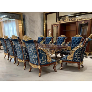 Grand Palace Style luxe table à manger ensemble USA meilleur vente prix classique personnalisé teck en bois longue durée meubles de maison exportation - Product Image 1