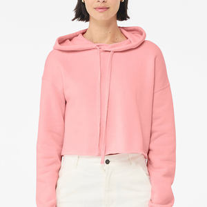 Sweat-shirt à capuche court pour femme de qualité supérieure, logo personnalisé, molleton court, design unique - Product Image 3