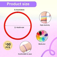Hotop 100 pièces Bracelets en silicone multicolores années 80 pour femmes, style mixte, couleur aléatoire, fabriqués en Chine