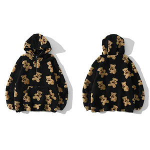 เสื้อฮู้ดขนแกะแบบมีซิปครึ่งขนแกะแนวสตรีทเสื้อมีฮู้ดผ้าคอตตอนฤดูหนาวกำหนดเองได้100% เสื้อฮู้ดอบอุ่น2025สำหรับผู้หญิง - Product Image 5