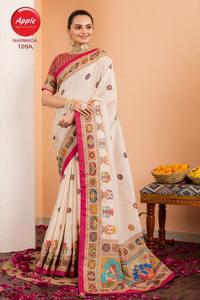 Pashmina tradicional para mujer-Impreso Dola Silk Saree Nuevo lanzamiento - Product Image 4