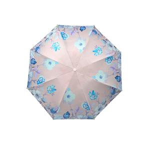 Paraguas Plegable Clásico de Poliéster con Estampado Floral, Semi-Automático, 12 Varillas, Marco Reforzado, Resistente al Viento, Protección UV, para Sol y Lluvia - Product Image 4