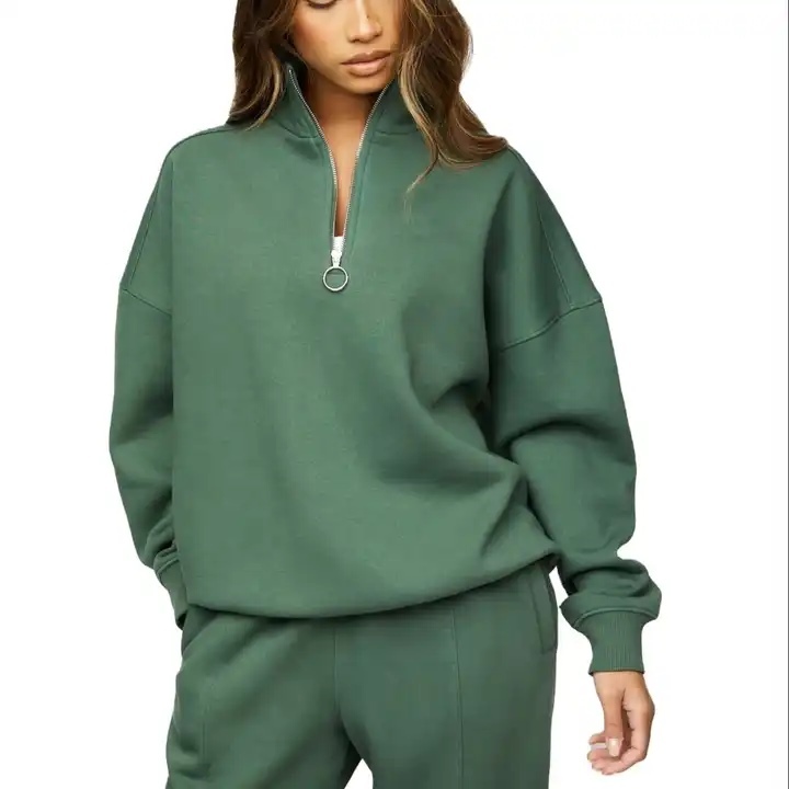Custom New Fashion Women's Half Zipper Yoga Jacket Sports Top Casual Long Sleeve Stand Collar Sweatshirt Pullover Hoodie