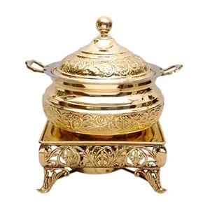 Pure Brass Chafing Dish Luxury Style Food Grade Warmer Wedding Buffet Food Serving Chafing Dish Commercial Kitchen Equipment