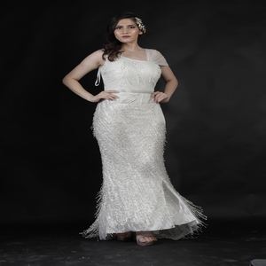 ชุดราตรียาวสำหรับผู้หญิง ดีไซน์หรูหรา ทันสมัย ได้รับความนิยมสูง |   ชุดเดรสทรงเข้ารูปคอวีหวานๆ สำหรับงานเลี้ยง งานค็อกเทล และงานกลางคืน - Product Image 3