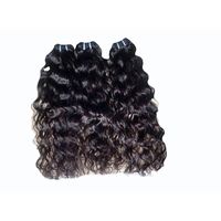 Tissage de cheveux humains indiens vierges bruts bouclés profonds 24-28 pouces, sans nœuds, ondulation naturelle, noir naturel, 100g, double trame machine
