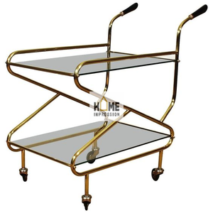 Chariots de service de conception antique de chariots de qualité standard faits à la main en laiton de dernière qualité moderne et élégante à vendre - Product Image 1