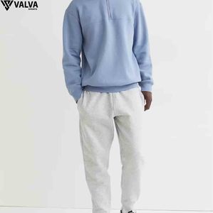 Pull à manches longues pour hommes sur mesure pull tricoté anti-rides col rond motif solide sweats d'hiver en coton mélangé. - Product Image 1